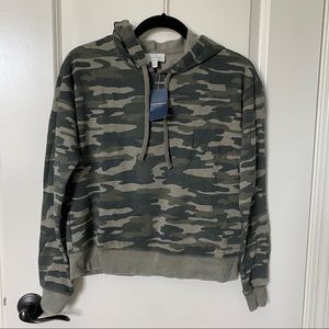 NWT Lucky Brand Green Camo Hoodie Sweatshirt Size S/P